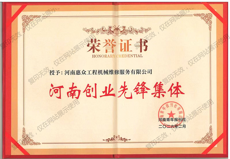 河南創業先鋒集體證書